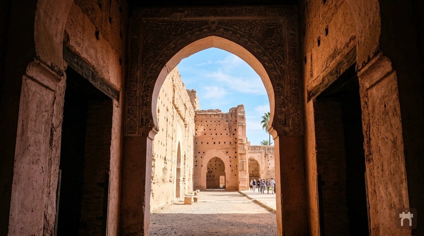 Towering ramparts pockmarked with rows of arched niches