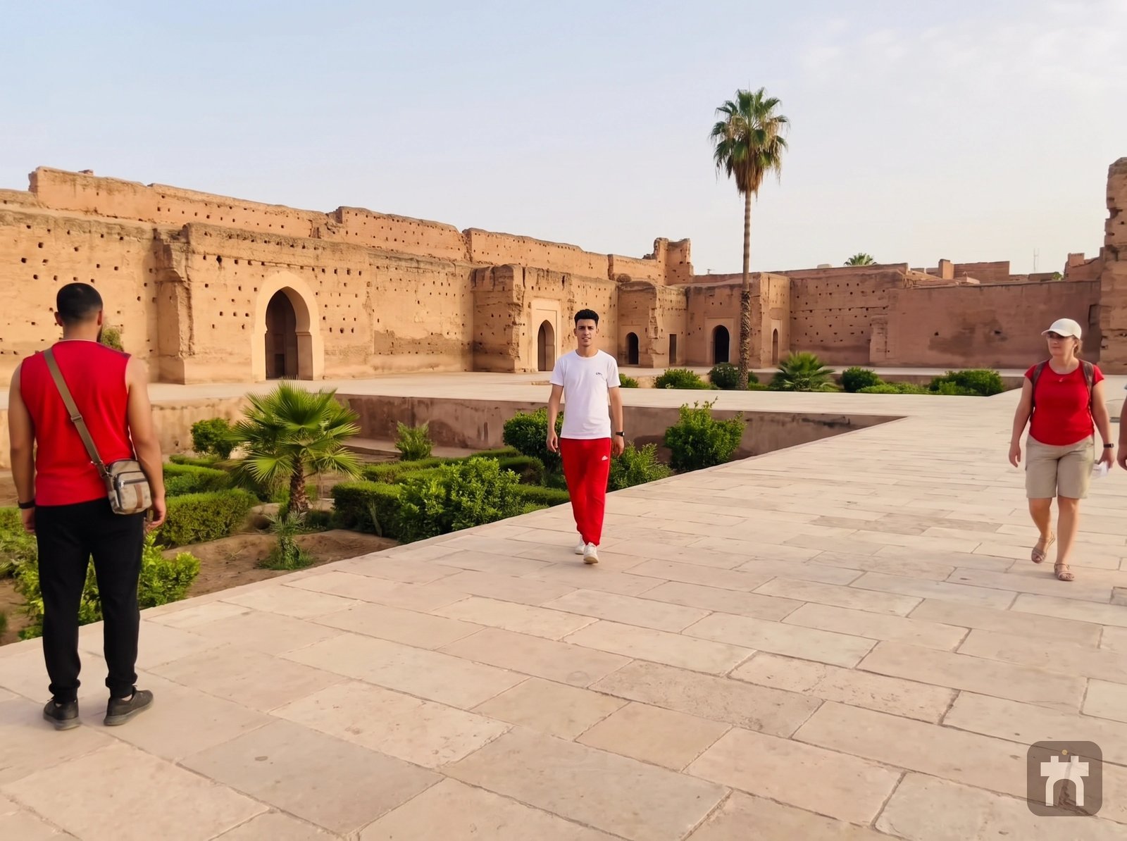Vintage black-and-white photographs of old Marrakech on display underground